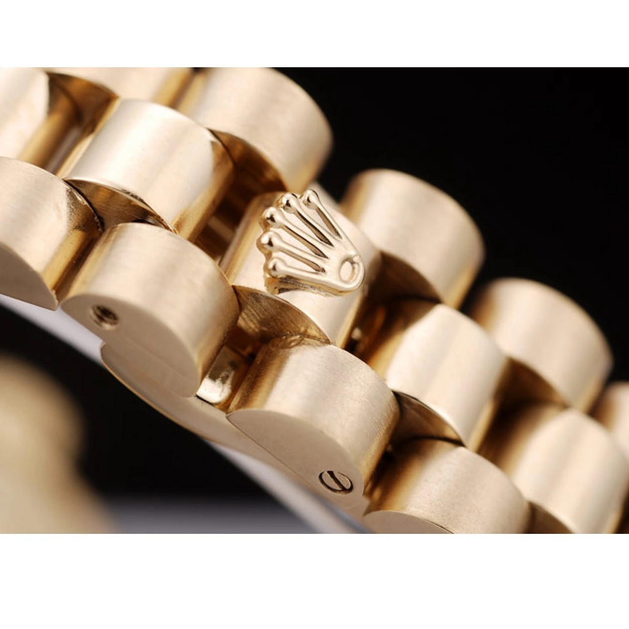 AAA replica watch Pattern Dial DateJust Gold Ribbed Rolex Gold Bezel 0627